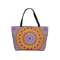 Geometric Flower Oriental Ornament Shoulder Handbags by Celenk