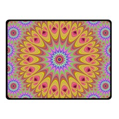 Geometric Flower Oriental Ornament Fleece Blanket (small) by Celenk