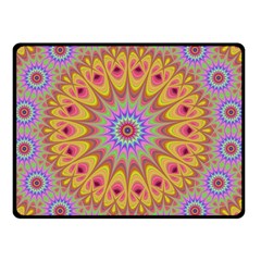 Geometric Flower Oriental Ornament Double Sided Fleece Blanket (small)  by Celenk