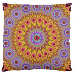 Geometric Flower Oriental Ornament Standard Flano Cushion Case (two Sides) by Celenk