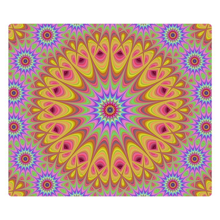 Geometric Flower Oriental Ornament Double Sided Flano Blanket (Small) 