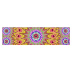 Geometric Flower Oriental Ornament Satin Scarf (oblong) by Celenk