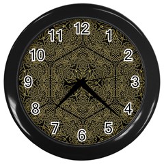 Texture Background Mandala Wall Clocks (black) by Celenk