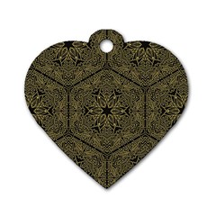 Texture Background Mandala Dog Tag Heart (two Sides) by Celenk