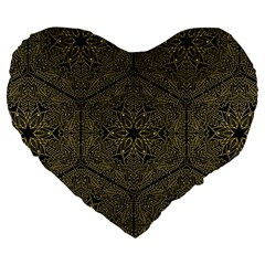 Texture Background Mandala Large 19  Premium Heart Shape Cushions by Celenk