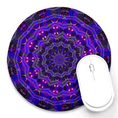 Purple Kaleidoscope Mandala Pattern Round Mousepads by Celenk