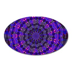 Purple Kaleidoscope Mandala Pattern Oval Magnet by Celenk