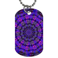 Purple Kaleidoscope Mandala Pattern Dog Tag (one Side) by Celenk