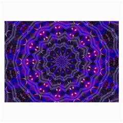 Purple Kaleidoscope Mandala Pattern Large Glasses Cloth (2-side) by Celenk