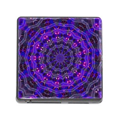 Purple Kaleidoscope Mandala Pattern Memory Card Reader (square) by Celenk