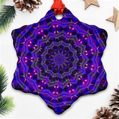 Purple Kaleidoscope Mandala Pattern Snowflake Ornament (two Sides) by Celenk