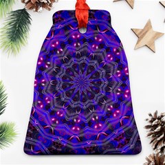 Purple Kaleidoscope Mandala Pattern Bell Ornament (two Sides) by Celenk