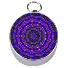 Purple Kaleidoscope Mandala Pattern Silver Compasses by Celenk