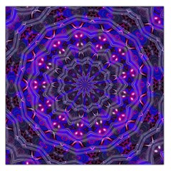 Purple Kaleidoscope Mandala Pattern Large Satin Scarf (square) by Celenk