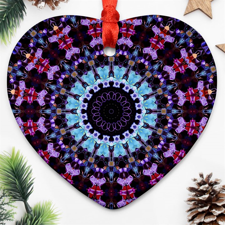 Kaleidoscope Shape Abstract Design Ornament (Heart)