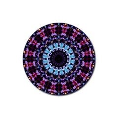 Kaleidoscope Shape Abstract Design Rubber Coaster (round)  by Celenk