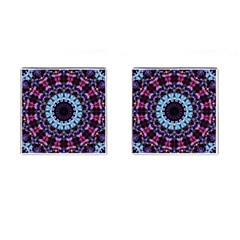 Kaleidoscope Shape Abstract Design Cufflinks (square) by Celenk