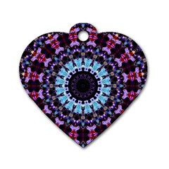 Kaleidoscope Shape Abstract Design Dog Tag Heart (one Side) by Celenk