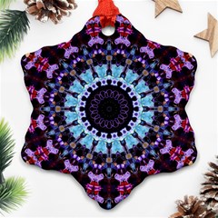 Kaleidoscope Shape Abstract Design Snowflake Ornament (two Sides) by Celenk