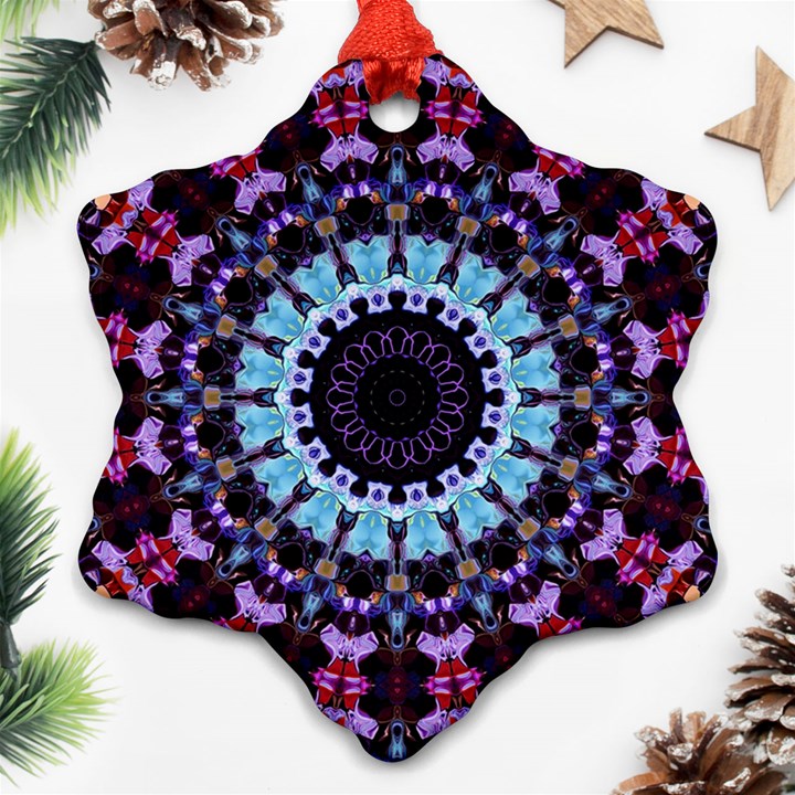 Kaleidoscope Shape Abstract Design Snowflake Ornament (Two Sides)