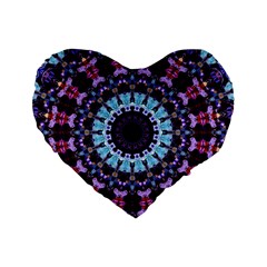 Kaleidoscope Shape Abstract Design Standard 16  Premium Heart Shape Cushions by Celenk