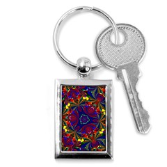 Kaleidoscope Pattern Ornament Key Chains (rectangle)  by Celenk