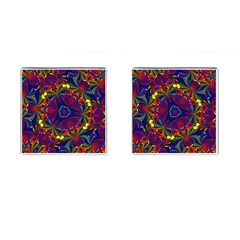 Kaleidoscope Pattern Ornament Cufflinks (square) by Celenk