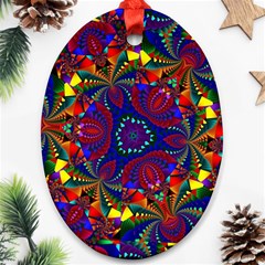 Kaleidoscope Pattern Ornament Oval Ornament (two Sides) by Celenk