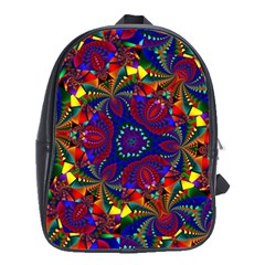 Kaleidoscope Pattern Ornament School Bag (large) by Celenk