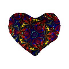 Kaleidoscope Pattern Ornament Standard 16  Premium Heart Shape Cushions by Celenk