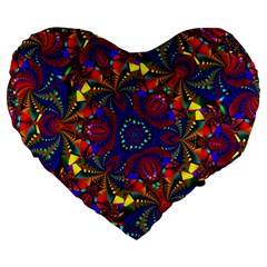 Kaleidoscope Pattern Ornament Large 19  Premium Flano Heart Shape Cushions by Celenk