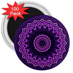 Mandala Purple Mandalas Balance 3  Magnets (100 Pack) by Celenk