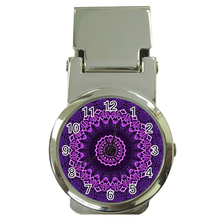 Mandala Purple Mandalas Balance Money Clip Watches