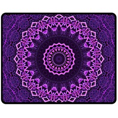 Mandala Purple Mandalas Balance Fleece Blanket (medium)  by Celenk