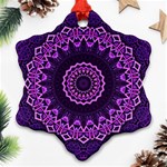 Mandala Purple Mandalas Balance Snowflake Ornament (Two Sides) Front