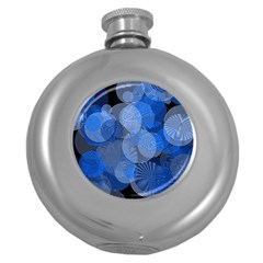 Circle Rings Abstract Optics Round Hip Flask (5 Oz) by Celenk