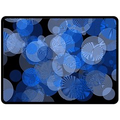 Circle Rings Abstract Optics Double Sided Fleece Blanket (large)  by Celenk