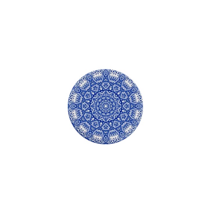 Blue Mandala Kaleidoscope 1  Mini Magnets