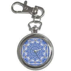 Blue Mandala Kaleidoscope Key Chain Watches by Celenk