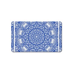 Blue Mandala Kaleidoscope Magnet (name Card) by Celenk