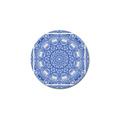 Blue Mandala Kaleidoscope Golf Ball Marker by Celenk