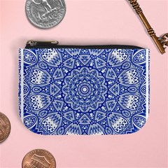 Blue Mandala Kaleidoscope Mini Coin Purses by Celenk