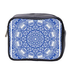 Blue Mandala Kaleidoscope Mini Toiletries Bag 2-side by Celenk