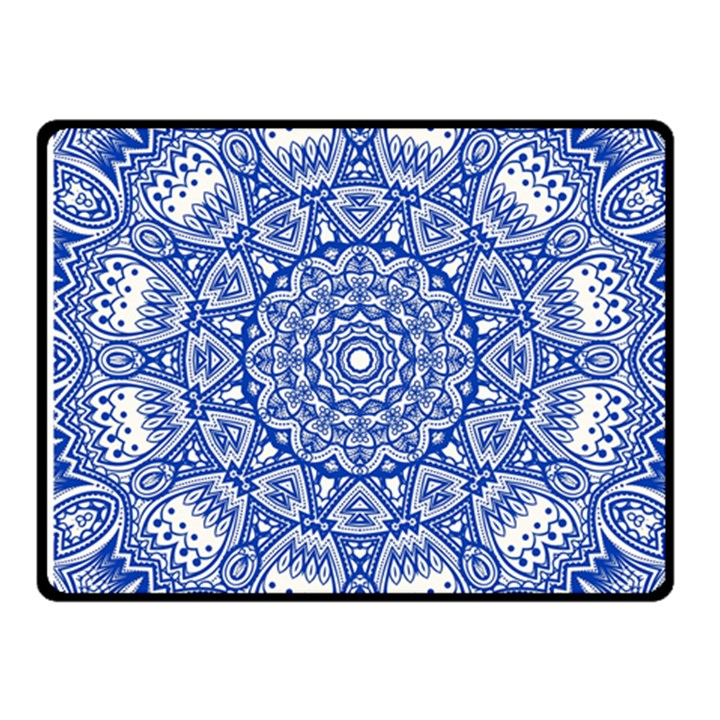 Blue Mandala Kaleidoscope Fleece Blanket (Small)