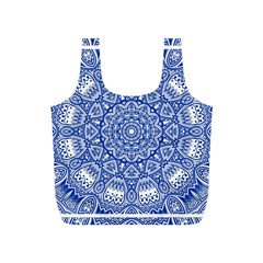 Blue Mandala Kaleidoscope Full Print Recycle Bags (s)  by Celenk