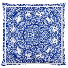 Blue Mandala Kaleidoscope Standard Flano Cushion Case (one Side) by Celenk