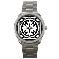 Mandala Pattern Mystical Sport Metal Watch by Celenk