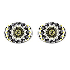 Mandala Geometric Design Pattern Cufflinks (oval) by Celenk