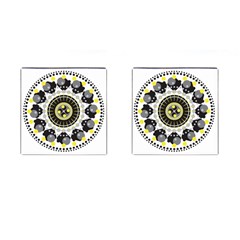 Mandala Geometric Design Pattern Cufflinks (square) by Celenk