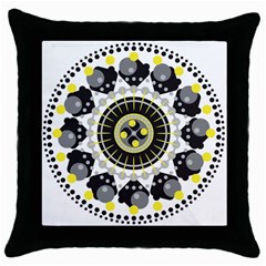 Mandala Geometric Design Pattern Throw Pillow Case (black) by Celenk